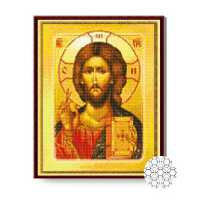 Icoană Isus Pantocrator, 40x50 cm, mozaic cu diamante
