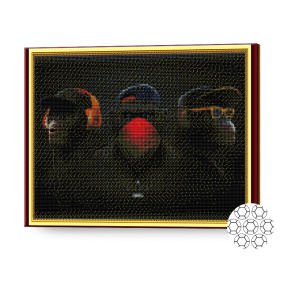Nu văd, nu aud, nu spun, 40x50 cm, mozaic cu diamante