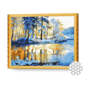 Gheață pe râu, 40x50 cm, mozaic cu diamante