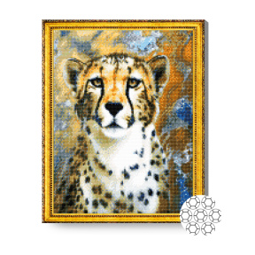 Ghepard, 40x50 cm, mozaic cu diamante
