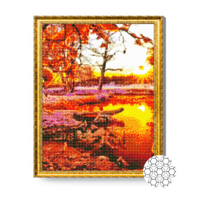Dimineață de noiembrie, 40x50 cm, mozaic cu diamante