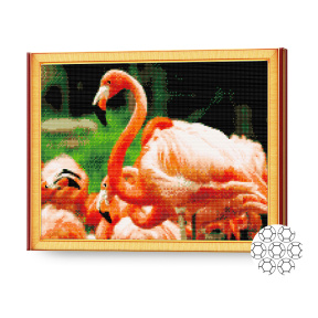 Flamingo minunați, 40x50 cm, mozaic cu diamante