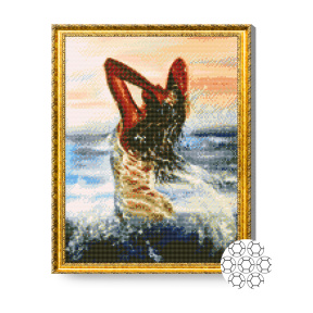 Sirenă atrăgătoare, 40x50 cm, mozaic cu diamante