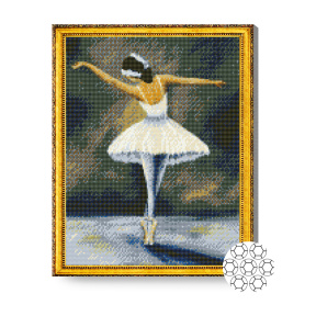 Balerină grațioasă, 40x50 cm, mozaic cu diamante