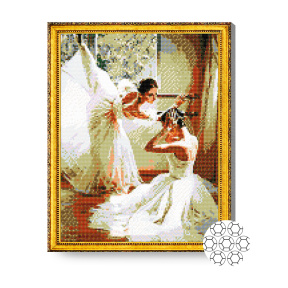 Balerine gingașe, 40x50 cm, mozaic cu diamante