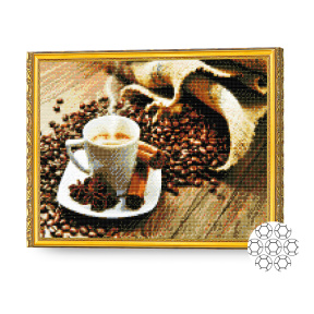 Cafea aromată, 40x50 cm, mozaic cu diamante