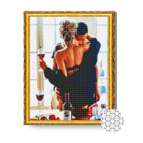 Întâlnirea senzuală, 40x50 cm, mozaic cu diamante