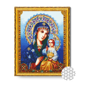 Icoană Maicii Domnului Floarea Nepieritoare, 40x50 cm, mozaic cu diamante