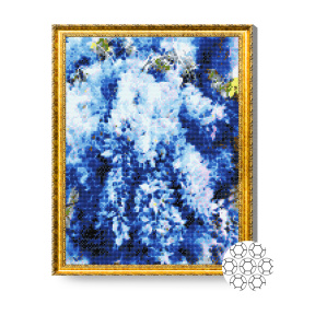 Flori albaștri, 40x50 cm, mozaic cu diamante
