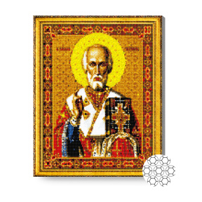 Icoană Sfântul Nicolae, 40x50 cm, mozaic cu diamante