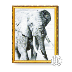 Elefant, 40x50 cm, mozaic cu diamante
