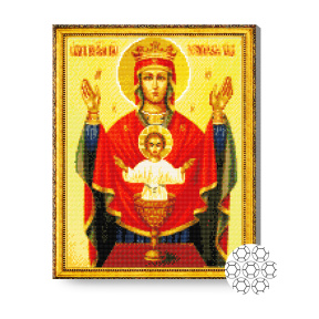 Icoană Maicii Domnului Potirul nesecat, 40x50 cm, mozaic cu diamante