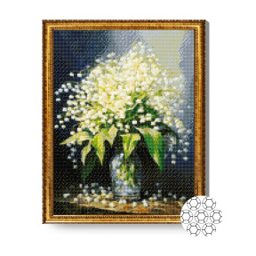 Lăcrămioare gingașe, 40x50 cm, mozaic cu diamante