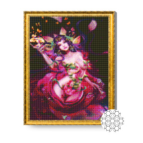 Zână florilor, 40x50 cm, mozaic cu diamante