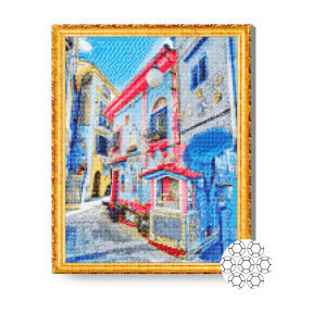 Яркие дома, 40x50 см, алмазная мозаика