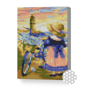 Micuță cu bicicletă, 20x30 cm, mozaic cu diamante