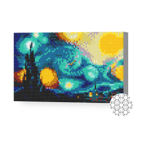 Noaptea înstelată, 20x30 cm, mozaic cu diamante