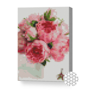 Papagali și flori exotice, 20x30 cm, mozaic cu diamante