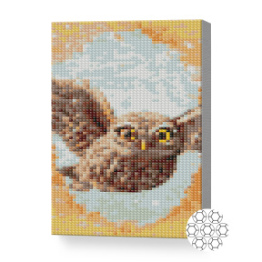 Zborul bufniței, 20x30 cm, mozaic cu diamante