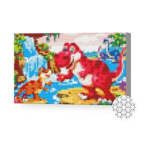Dinozauri, 20x30 cm, mozaic cu diamante