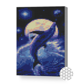 Zborul delfinului, 20x30 cm, mozaic cu diamante