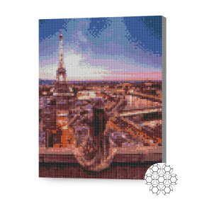 Călătoarea la Paris, 30x40 cm, mozaic cu diamante
