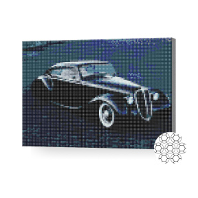 Automobil retro elegant, 30x40 cm, mozaic cu diamante