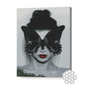 Fluture negru, 30x40 cm, mozaic cu diamante