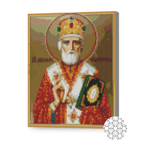 Icoană Sf. Nicolae, 30x40 cm, mozaic cu diamante