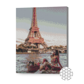 Picnic pe malul Senei, 30x40 cm, mozaic cu diamante