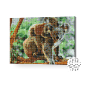 Koala cu puiul său, 30x40 cm, mozaic cu diamante