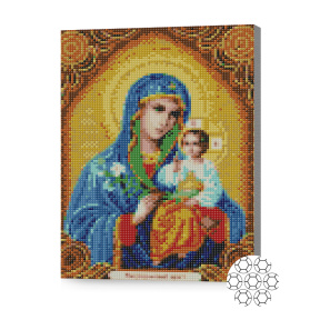 Icoană Maicii Domnului Floarea Nepieritoare, 30x40 cm, mozaic cu diamante