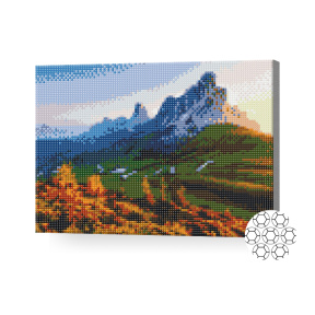 Serpentină lângă munți, 30x40 cm, mozaic cu diamante