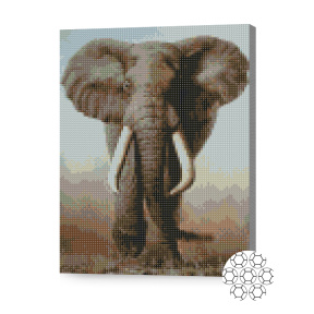 Elefant, 30x40 cm, mozaic cu diamante