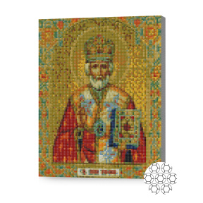 Sf. Nicolae Făcător de minuni, 30x40 cm, mozaic cu diamante