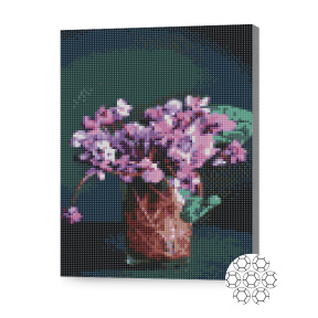Flori violete, 30x40 cm, mozaic cu diamante