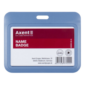 Ecuson orizontal 85x54 mm, Axent, albastru
