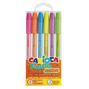 Pix cu gel multicolor Carioca Neon, 6 buc/blister, Fiorella