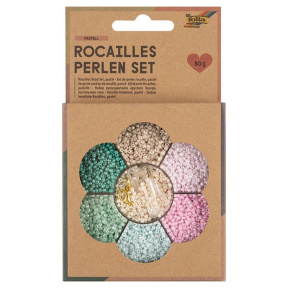 Набор бисера Rocailles, Пастельный микс 90г, нить 3х1м, 3 застежки