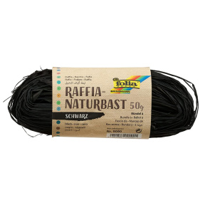 Натуральная рафия, 50 г, цвет черный