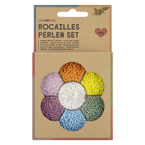 Set de mărgele Rocailles, mărgele CULORI MIXTE 90 g, fir de nailon 3x1 m, 3 închizători