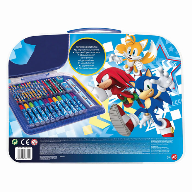 Set pentru desen în valiză Sonic, 34 articole