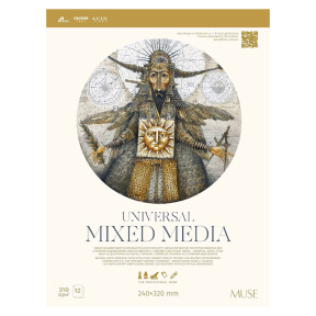 Планшет универсальный Mixed media, 240x320, 12 листов, 310 гм2, MUSE