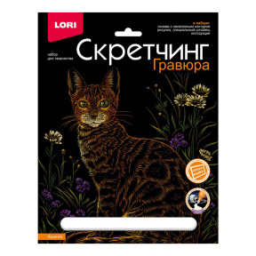 Скретчинг 18*24 см Животные, классика, "Кошечка"