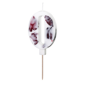 Lumânare pentru tort, Cifra 0, Petale, 8 cm