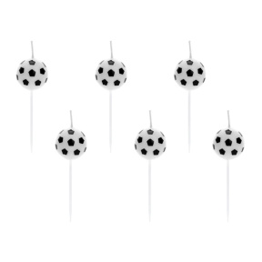 Lumânări pentru tort Fotbal, 2.5 cm, 6 bucăți
