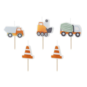 Lumânări pentru tort Echipament de construcție, 4 cm, 5 bucăți