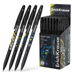 Pix cu bilă ErichKrause 0,7 mm, R-301 Sport DNA Stick&Grip, albastru