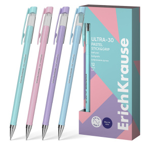 Pix ErichKrause 0.7 mm Ultra-30 Pastel Stick&Grip, albastru