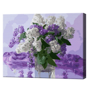 Buchet de liliac, 30x40 cm, pictură pe numere